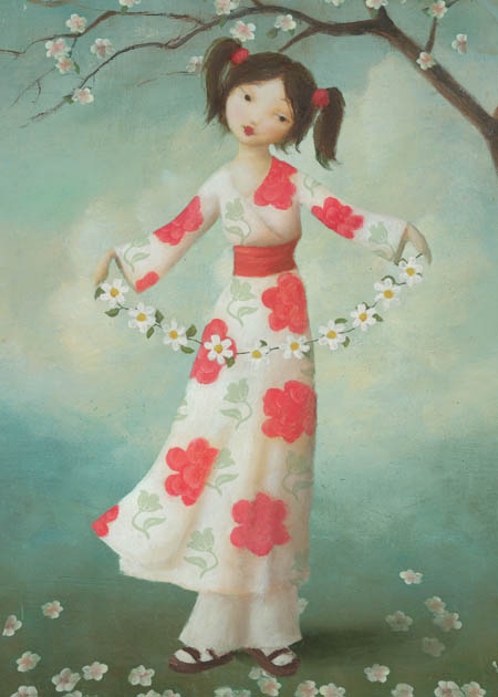 Daisy Chain Girl Greeting Card by Stephen Mackey - Click Image to Close